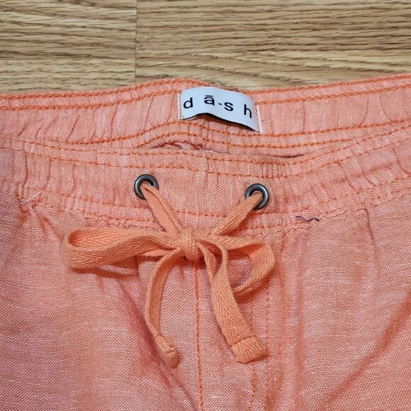 🧵📷🔹️Dash Orange Linen Blend Cropped Pants Medium - Picture 4 of 12